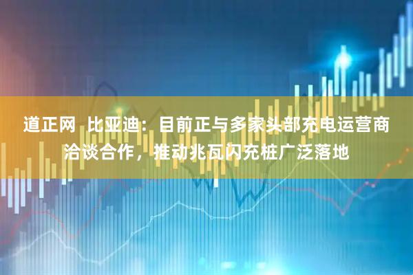 道正网  比亚迪：目前正与多家头部充电运营商洽谈合作，推动兆瓦闪充桩广泛落地