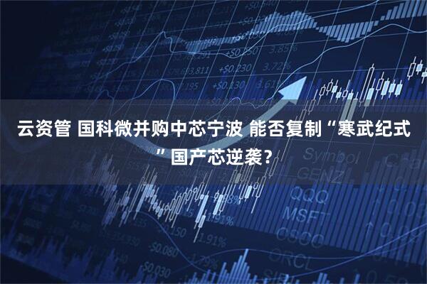 云资管 国科微并购中芯宁波 能否复制“寒武纪式”国产芯逆袭？
