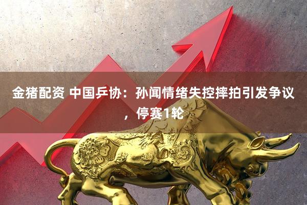 金猪配资 中国乒协：孙闻情绪失控摔拍引发争议，停赛1轮