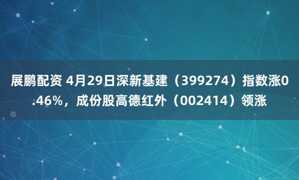 展鹏配资 4月29日深新基建（399274）指数涨0.46%，成份股高德红外（002414）领涨